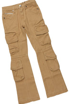 Boys Kip Vintage Sand/Pink T-Shirt/Stacked Flare Jean Set