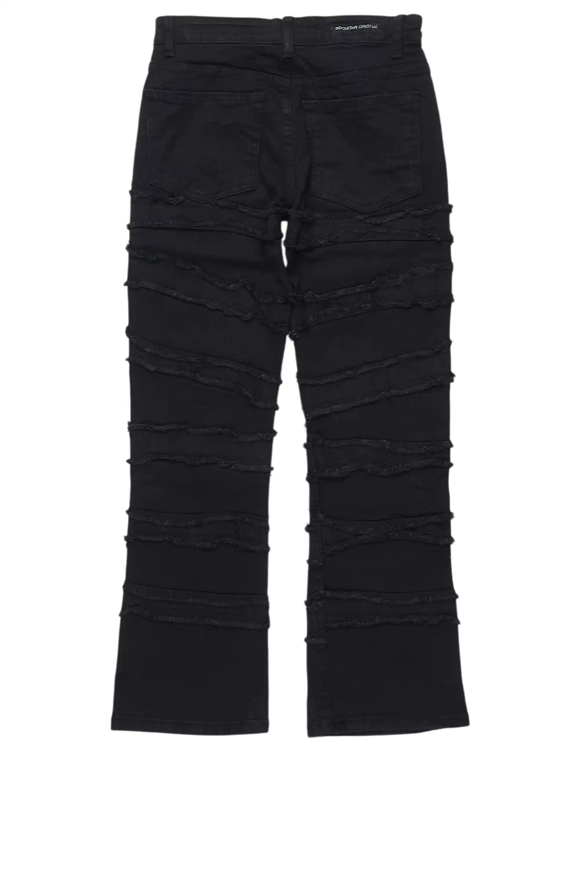 Boys Natari Black Flare Frayed Jean