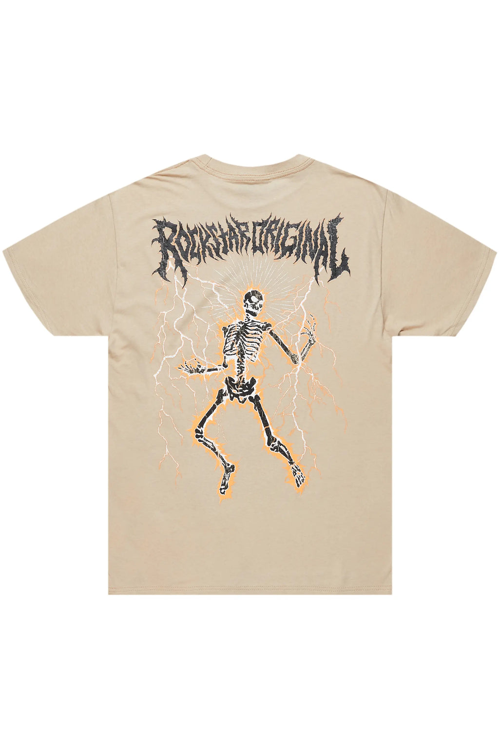Deathrown Beige Graphic T-Shirt