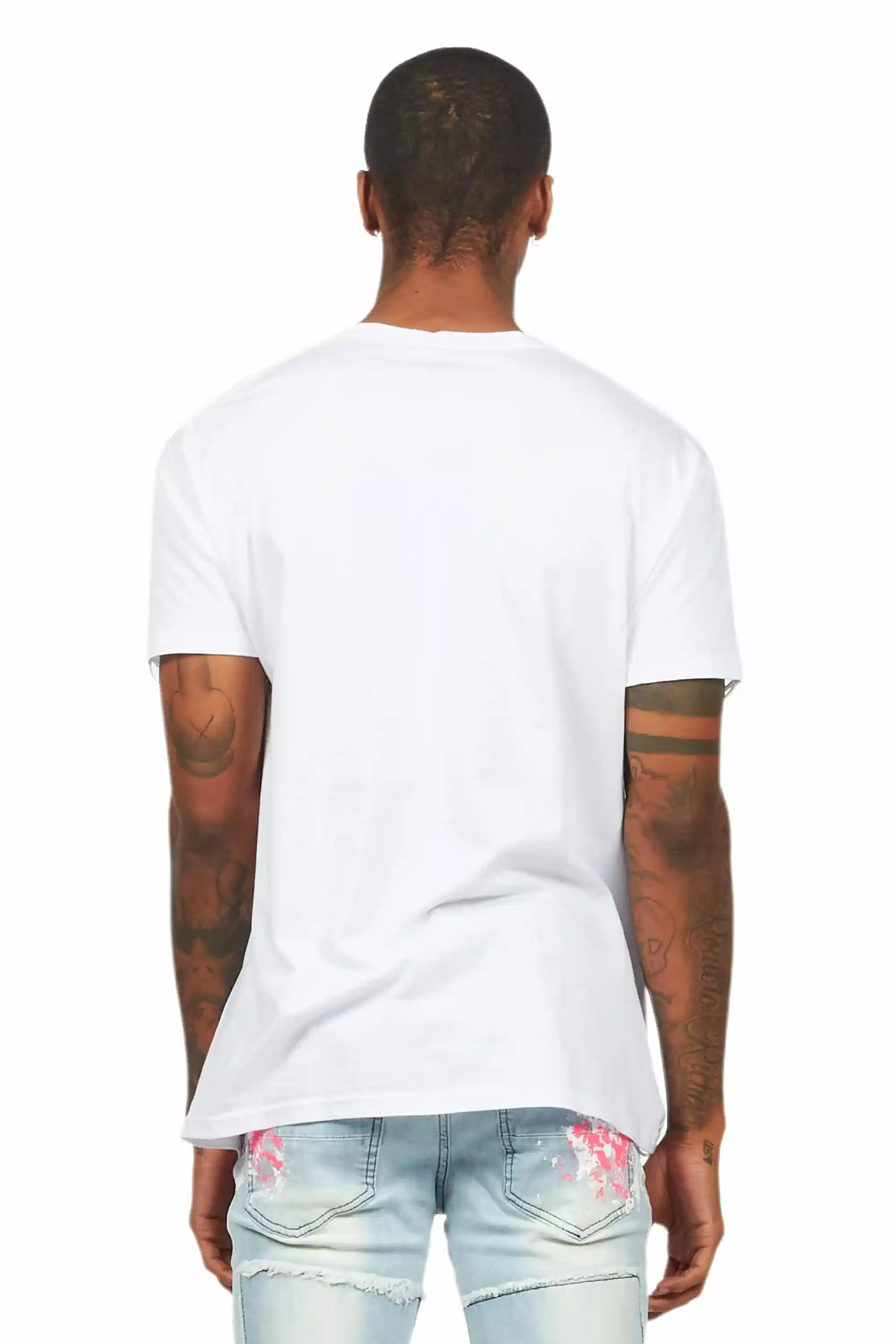Beno White Oversized Graphic T-Shirt