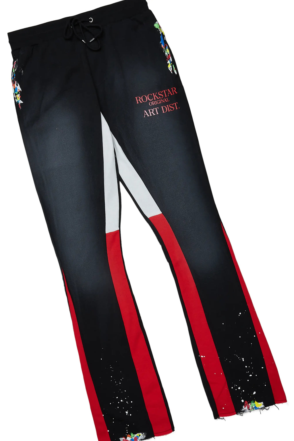 Rockstar Art Dist. Black/Red Hoodie/Stacked Flare Pant Set