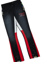 Rockstar Art Dist. Black/Red Hoodie/Stacked Flare Pant Set