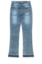 Boys Eli Blue Wash Flare Frayed Jean