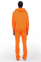 Basic Orange Hoodie/Baggy Track Pant Set