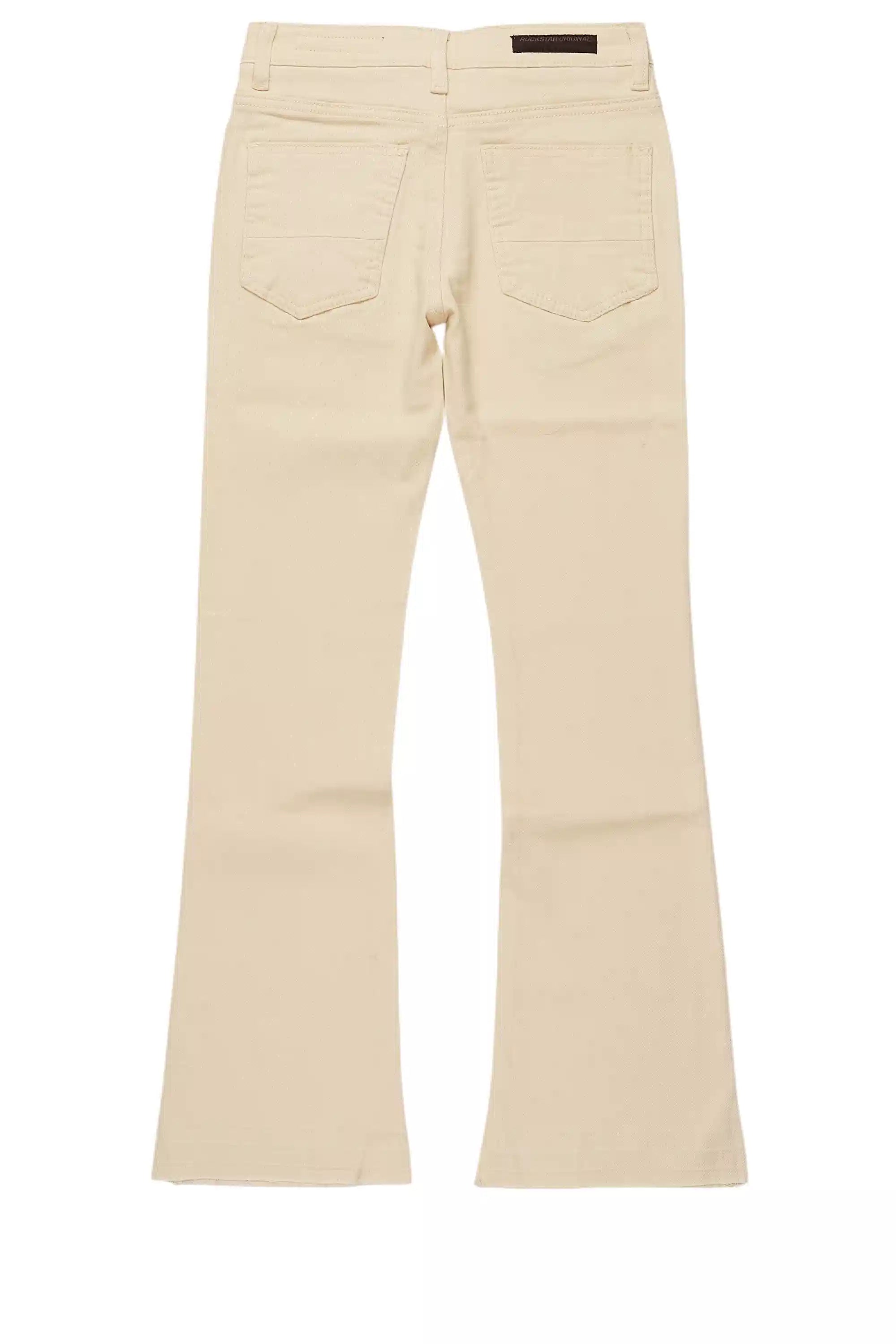Boys Dag Beige Stacked Flare Jean