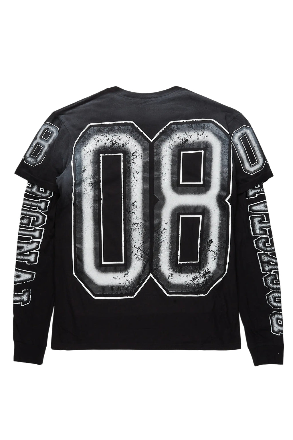 Fields Black/White Double Layer Long Sleeve Graphic T-Shirt