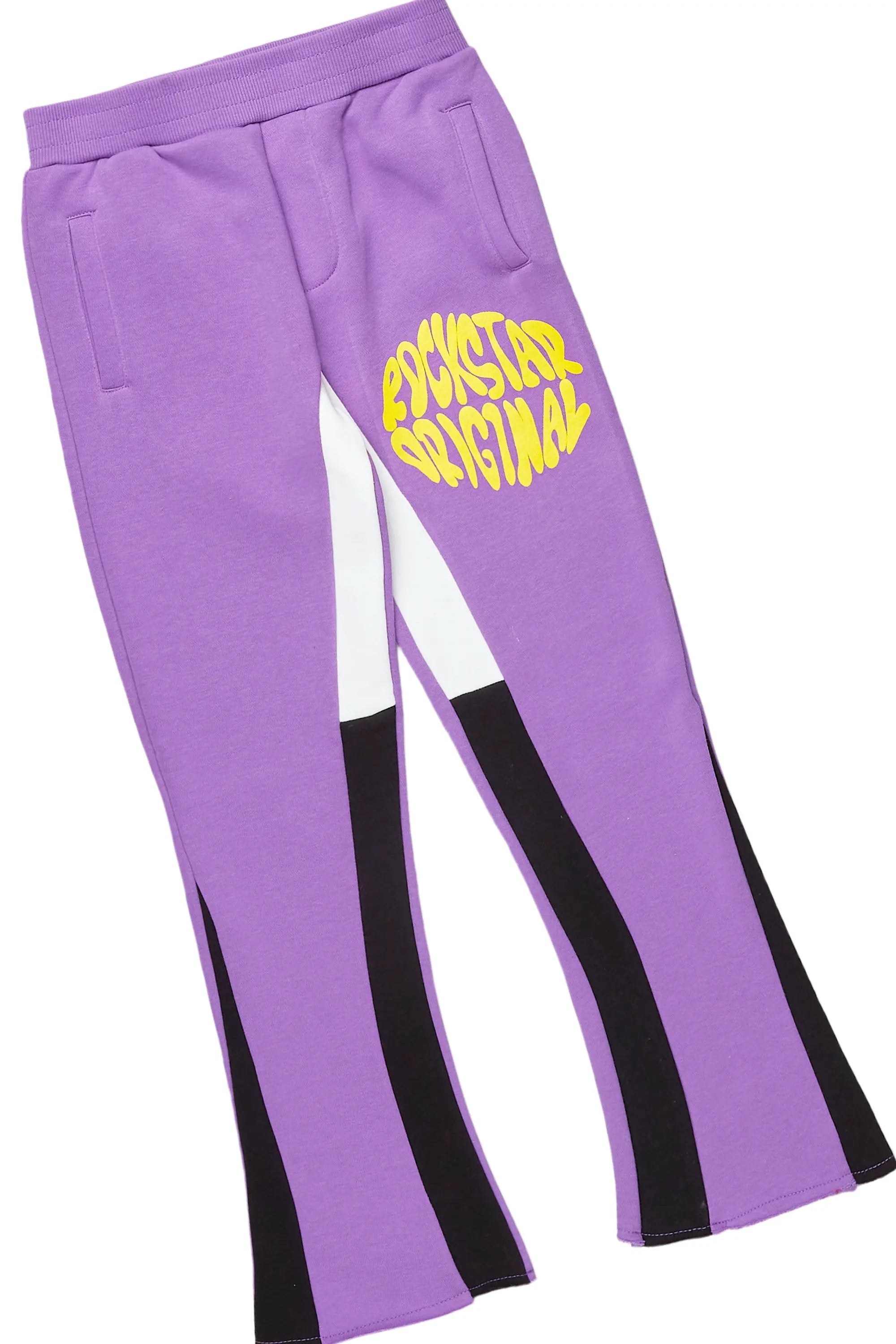 Girls Rayna Purple Stacked Pant Set