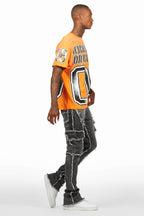 Alim Orange Oversized Graphic T-Shirt