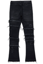 Folant Black Stacked Cargo Flare Jean