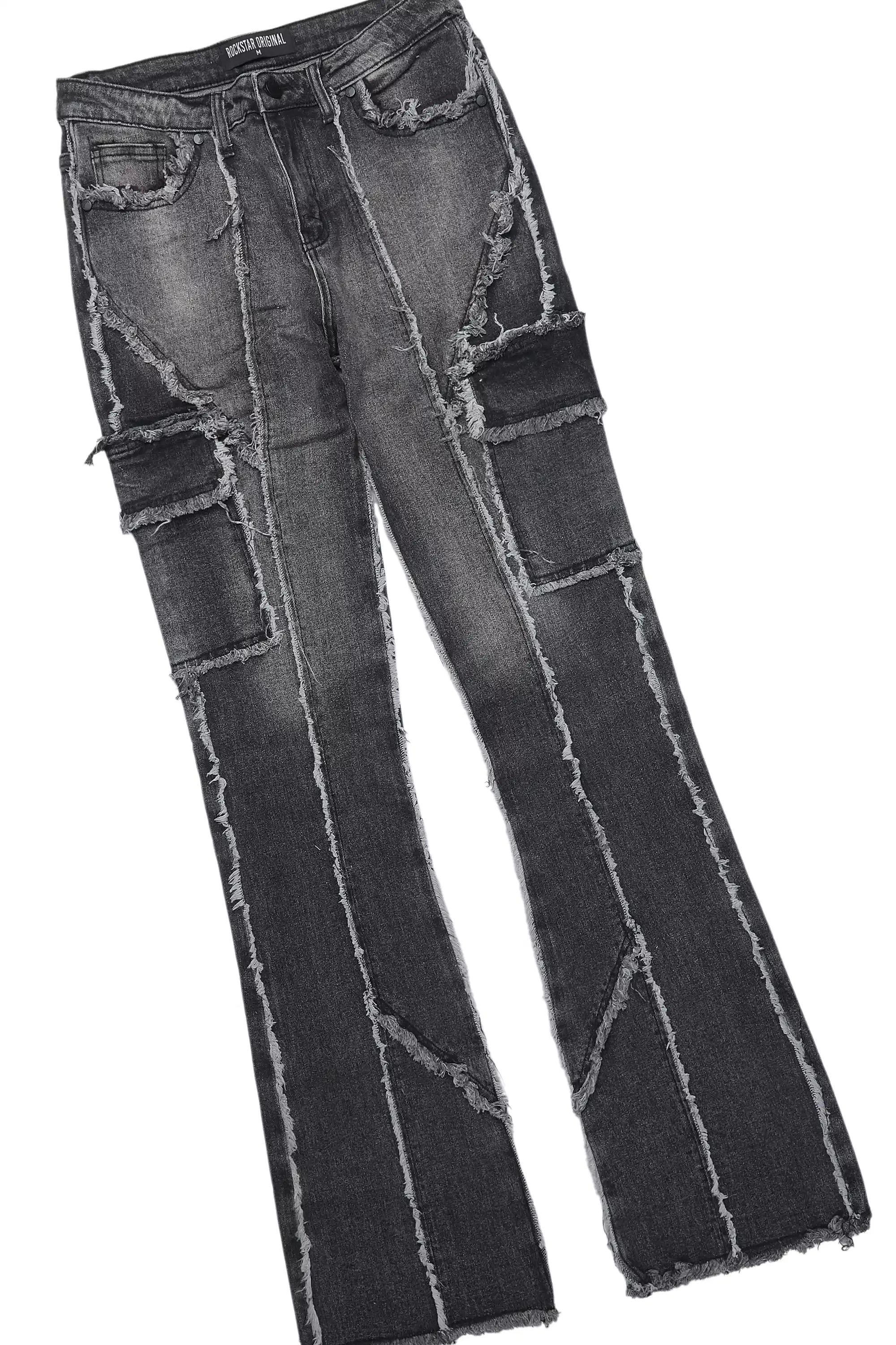 Trinia Black Tee & Keshia Dark Grey Jean Set