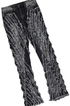 Amina Black Oversized T-Shirt/Stacked Flare Jean Bundle