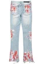 Kodak Blue/Red Painter Stacked Flare Jean
