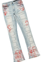 Saxon White/Red T-Shirt/Stacked Flare Jean Set