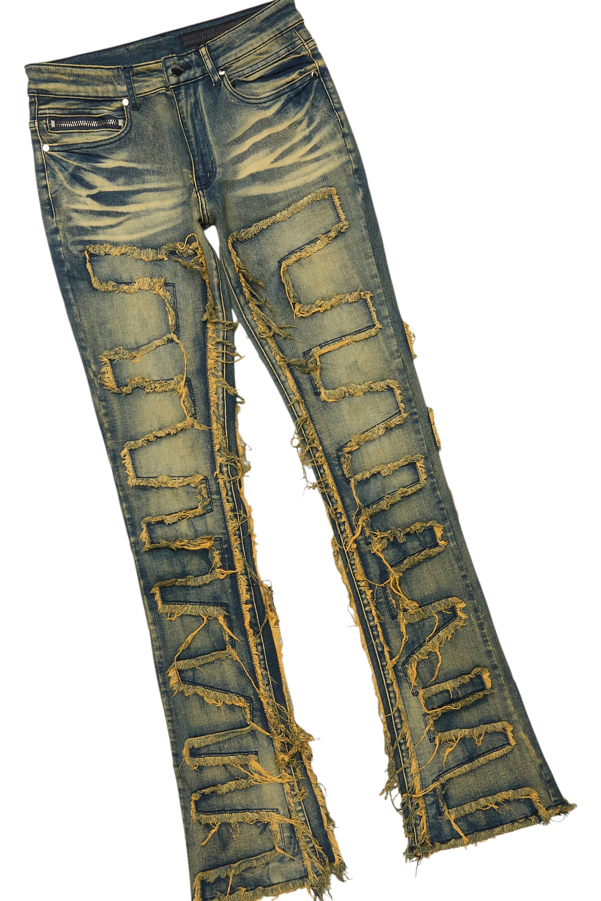 Beno Beige T-Shirt & Shake Tint Stacked Flare Jean Bundle