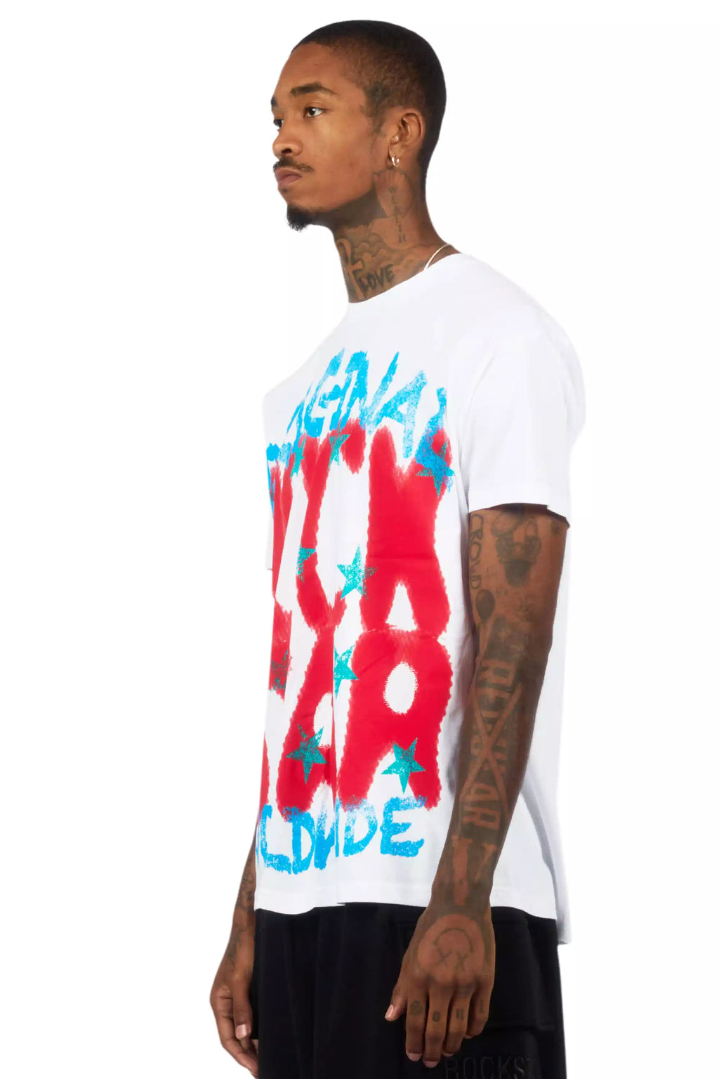 Xaerys White/Red Oversized Graphic T-Shirt