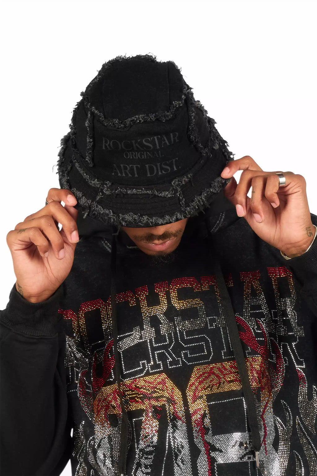 Ivo Jet Black Patchwork Bucket Hat