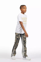 Boys Oak Grey Tree Camo Flare Cargo Jean