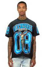 Fields Black/Blue Oversized Graphic T-Shirt