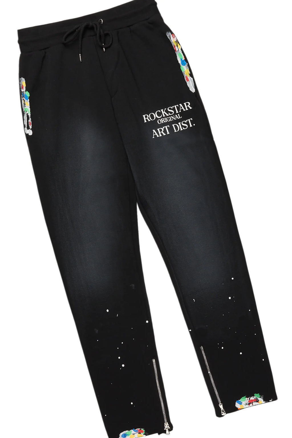 Rockstar Art Dist. Black Hoodie Slim Fit Track Set