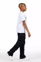 Boys Mahesh Black Baggy Cargo Jean