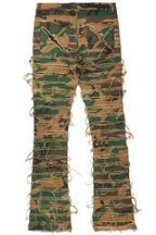 Raith Faded Camo Painter Stacked Flare Jean