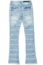 Zafer Blue Painter Stacked Flare Jean