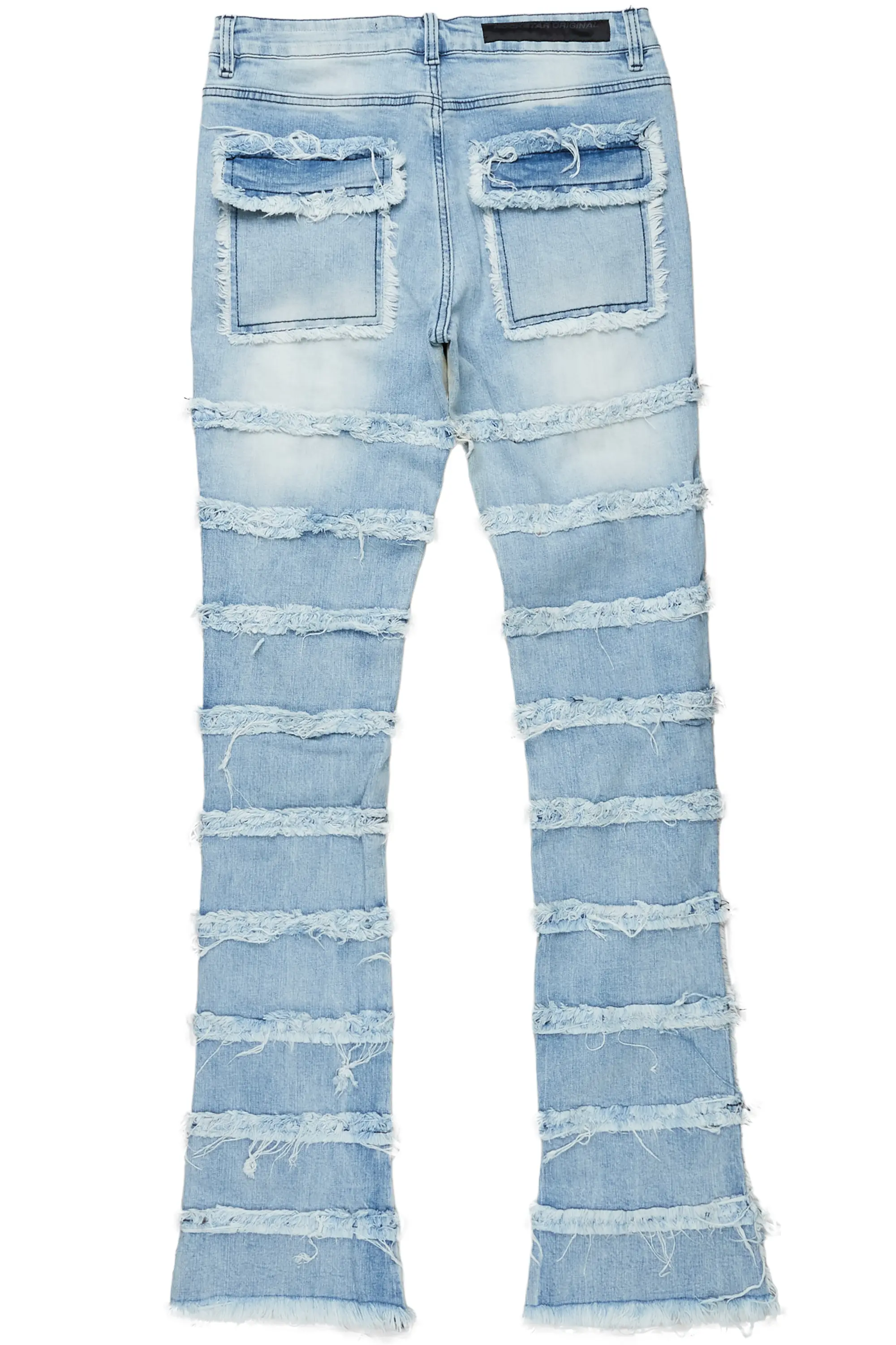 Zafer Blue Painter Stacked Flare Jean
