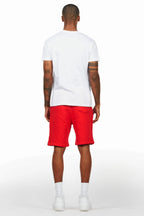 Racing Grung White/Red Graphic T-Shirt Short Set