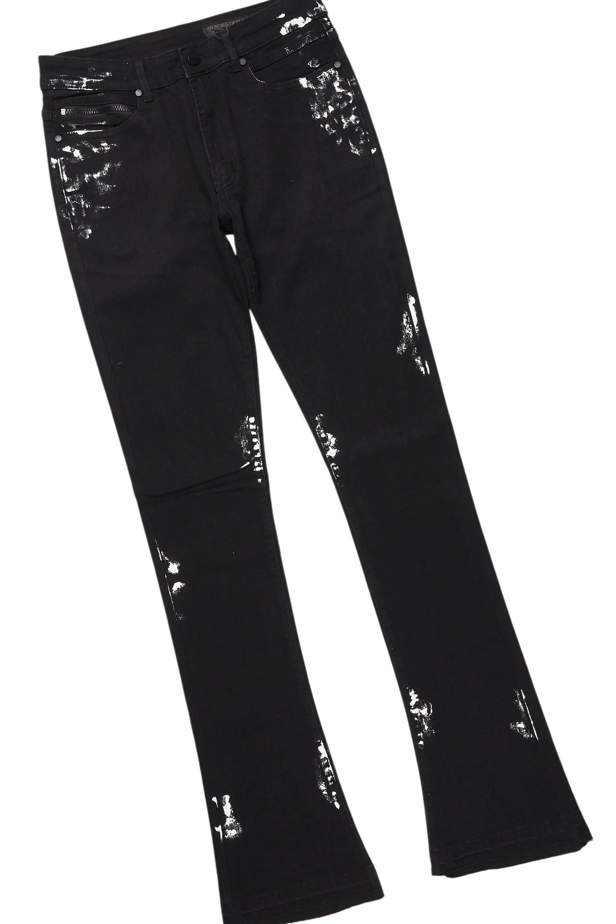 Banyan Black Graphic T-Shirt/Dag Stacked Flare Jean Set