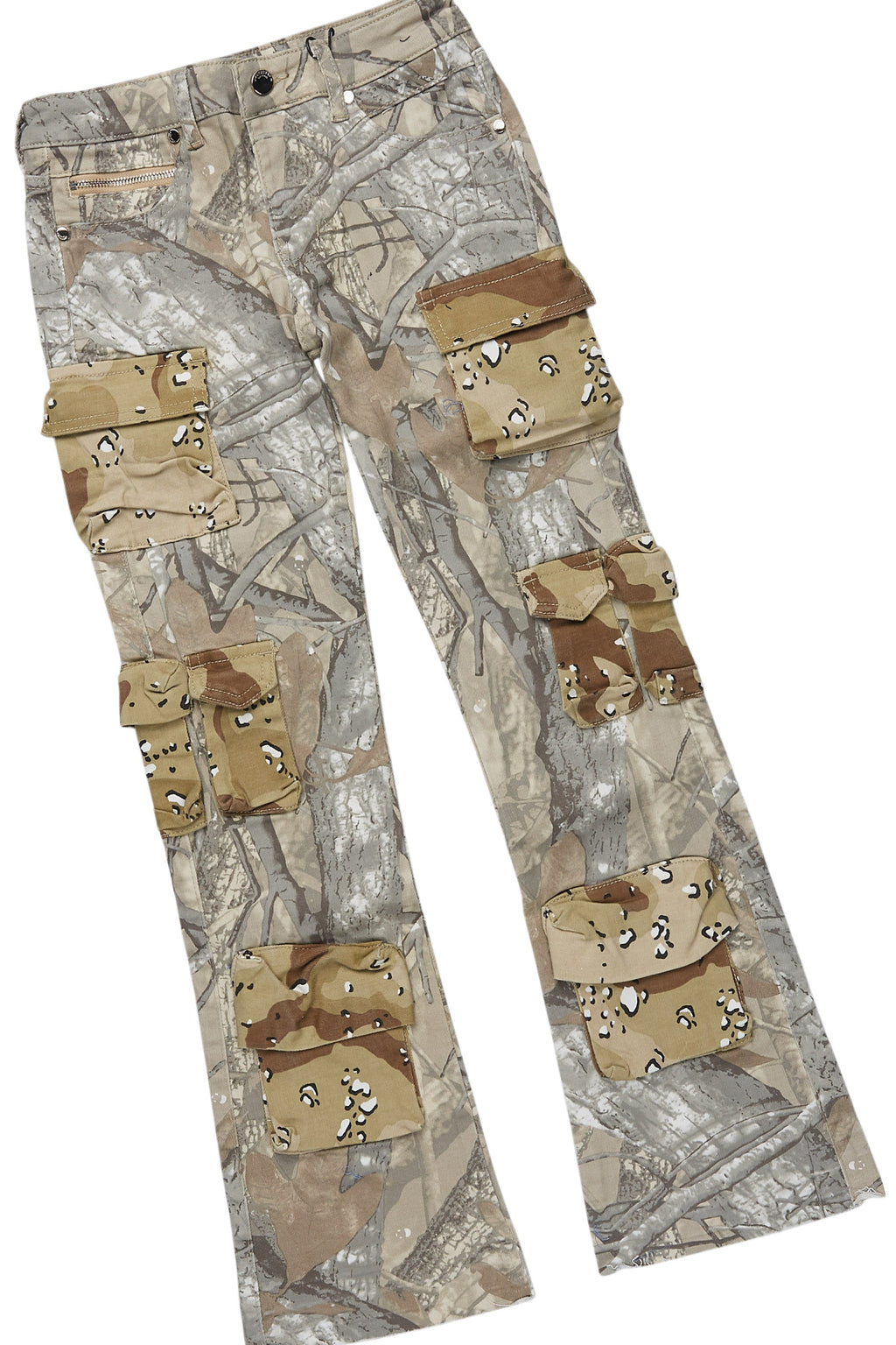 Boys Kip Vintage Sand/Pink T-Shirt/Stacked Flare Jean Set