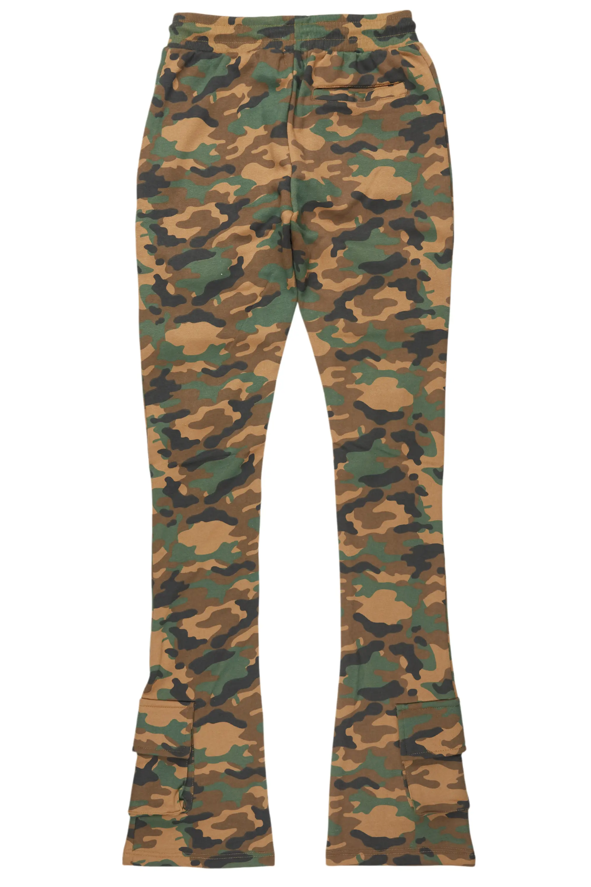 Connor Faded Camo Stacked Flare Track Pant