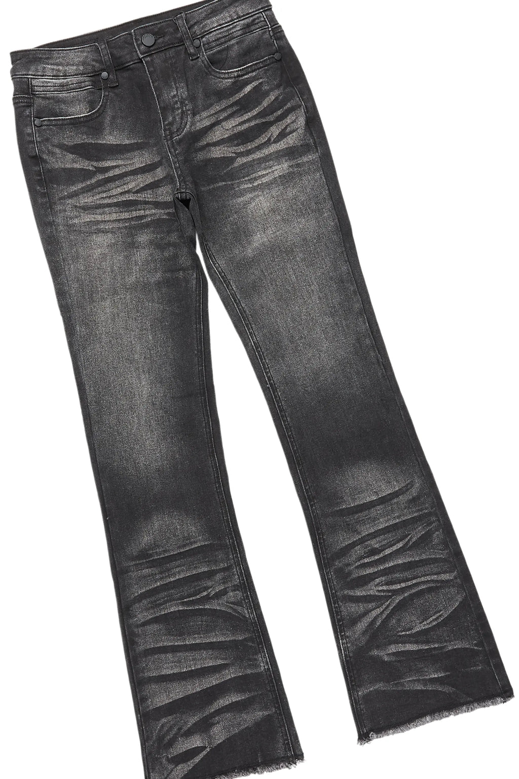 Boys Fields Grey/Black Hoodie/Stacked Flare Jean Set