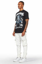 Garren Cream Skinny Fit Cargo Jean