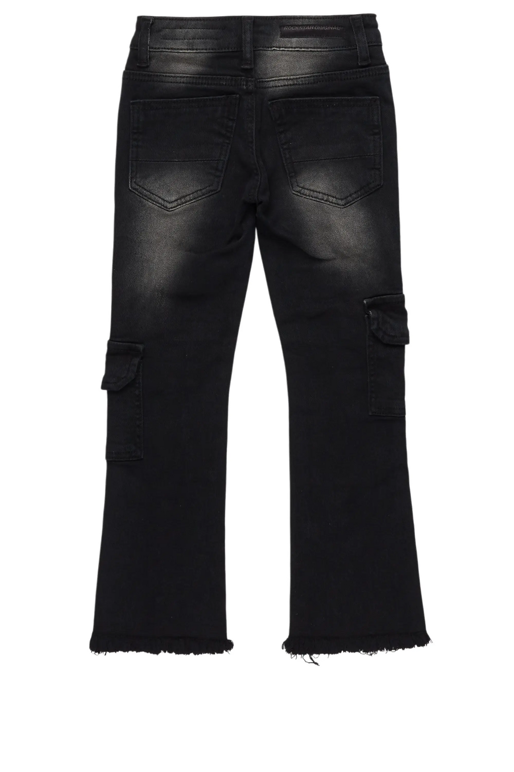Boys Kade Black Stacked Flare Jean