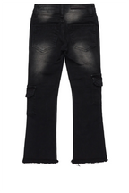 Boys Kade Black Stacked Flare Jean