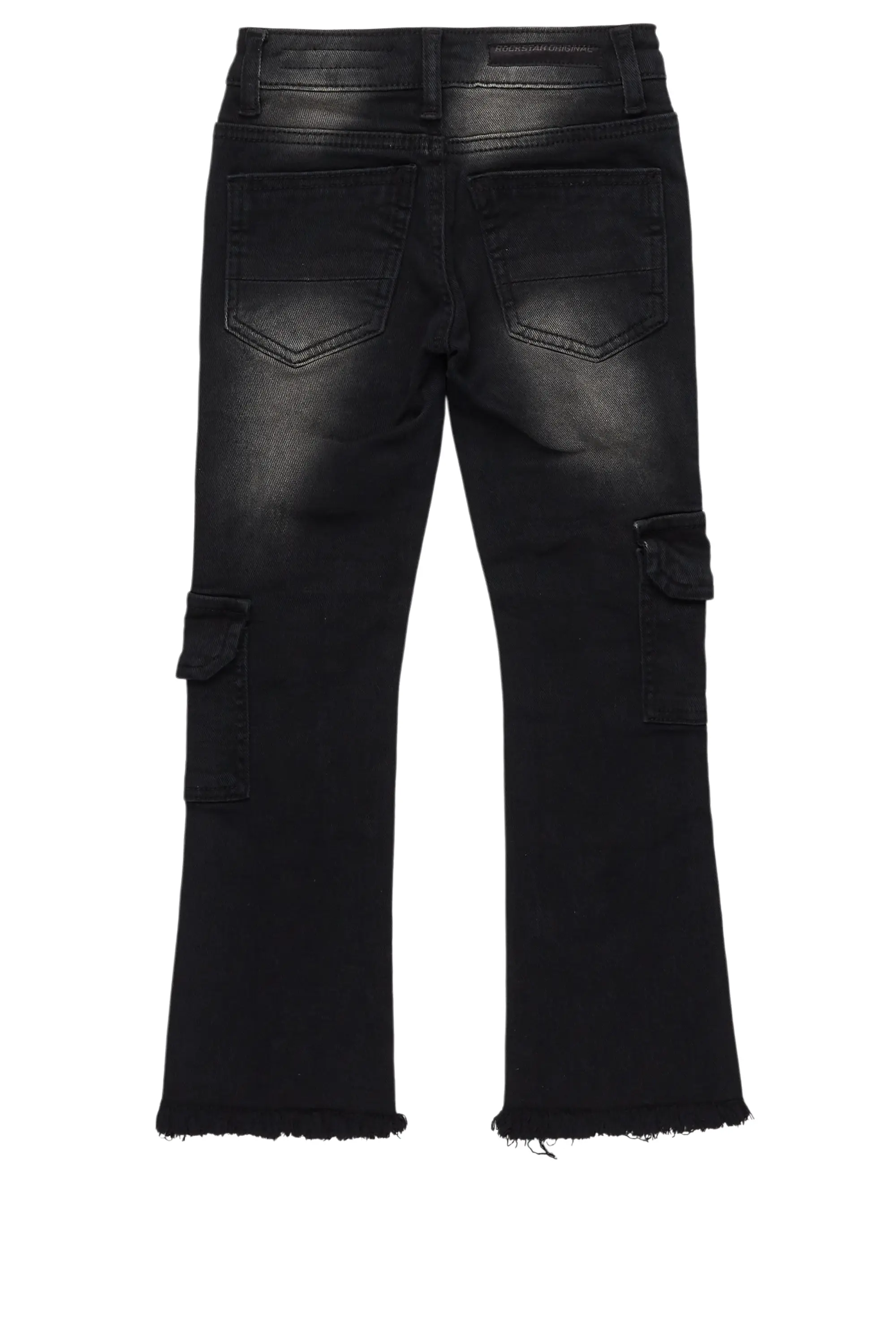 Boys Kade Black Stacked Flare Jean