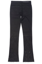 Machete Jet Black Rhinestone Stacked Flare Jean