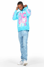 Grill Blue Distressed Graphic Hoodie