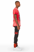 Wilder Black/Orange Painter Biker Jean