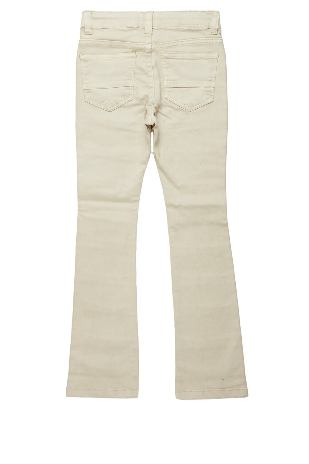 Girls Aynna Cream Stacked Flare Jean