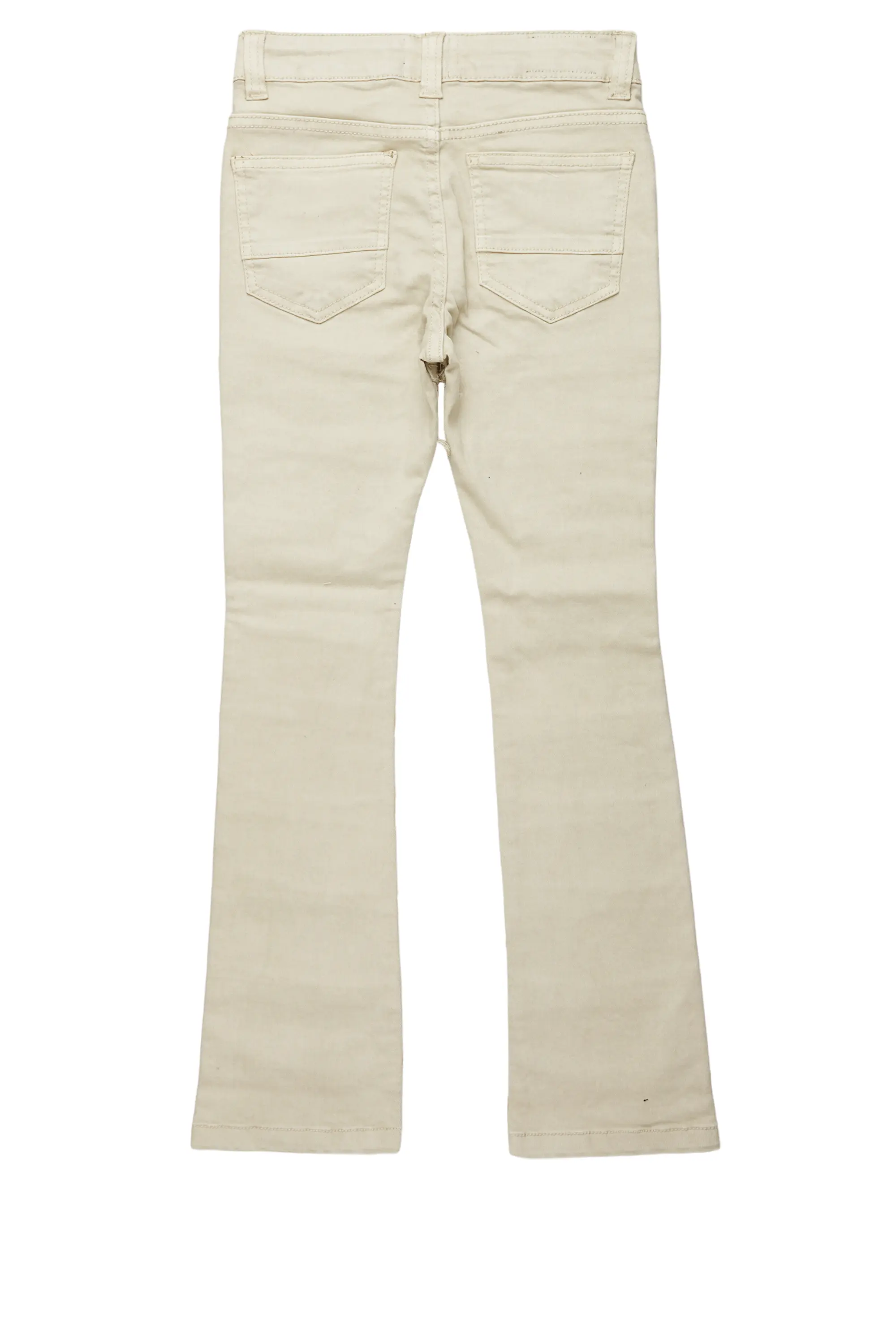 Girls Aynna Cream Stacked Flare Jean