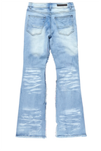 Boys Helki Blue/Pink Roller Paint Stacked Flare Jean