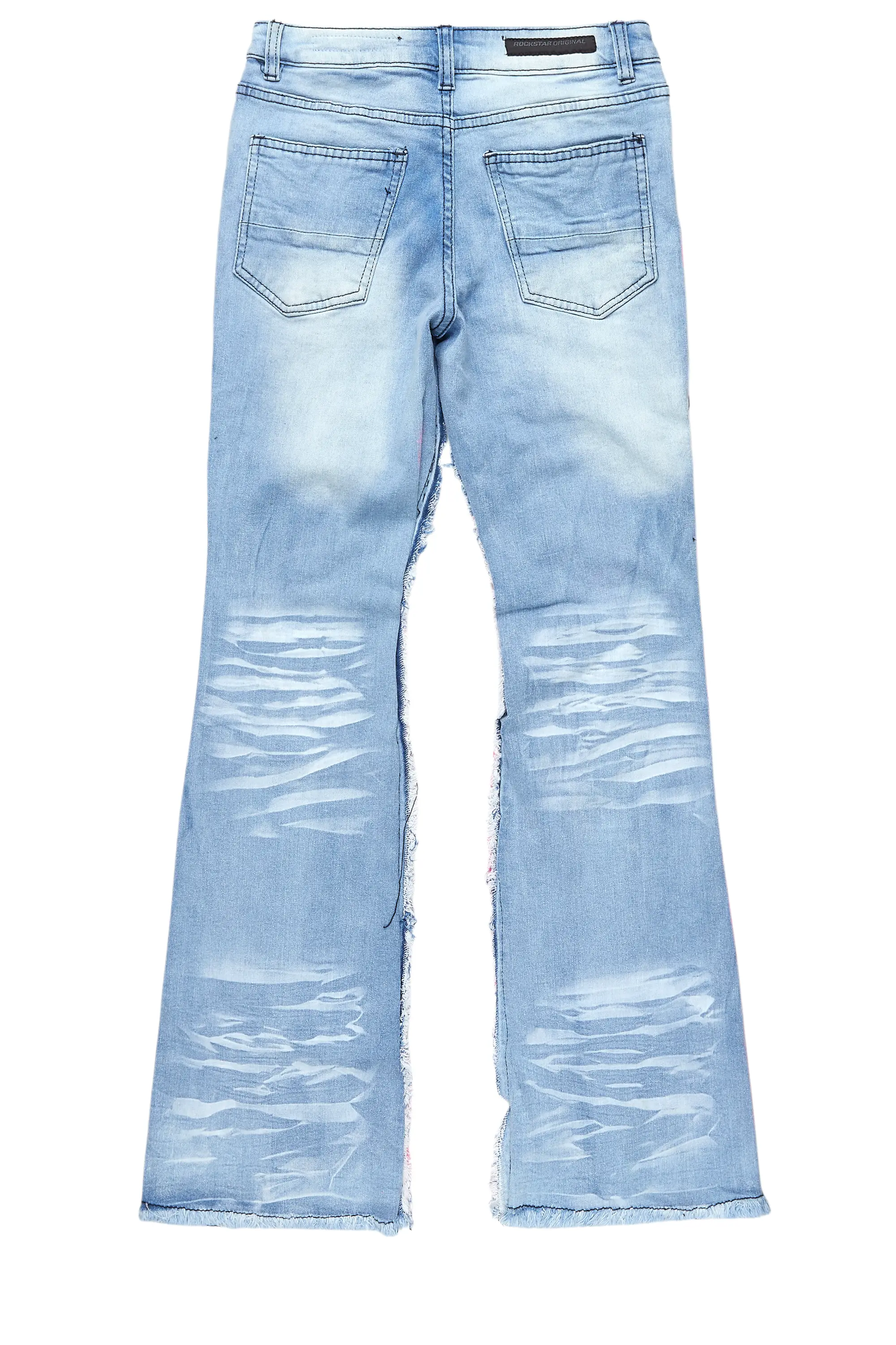 Boys Helki Blue/Pink Roller Paint Stacked Flare Jean