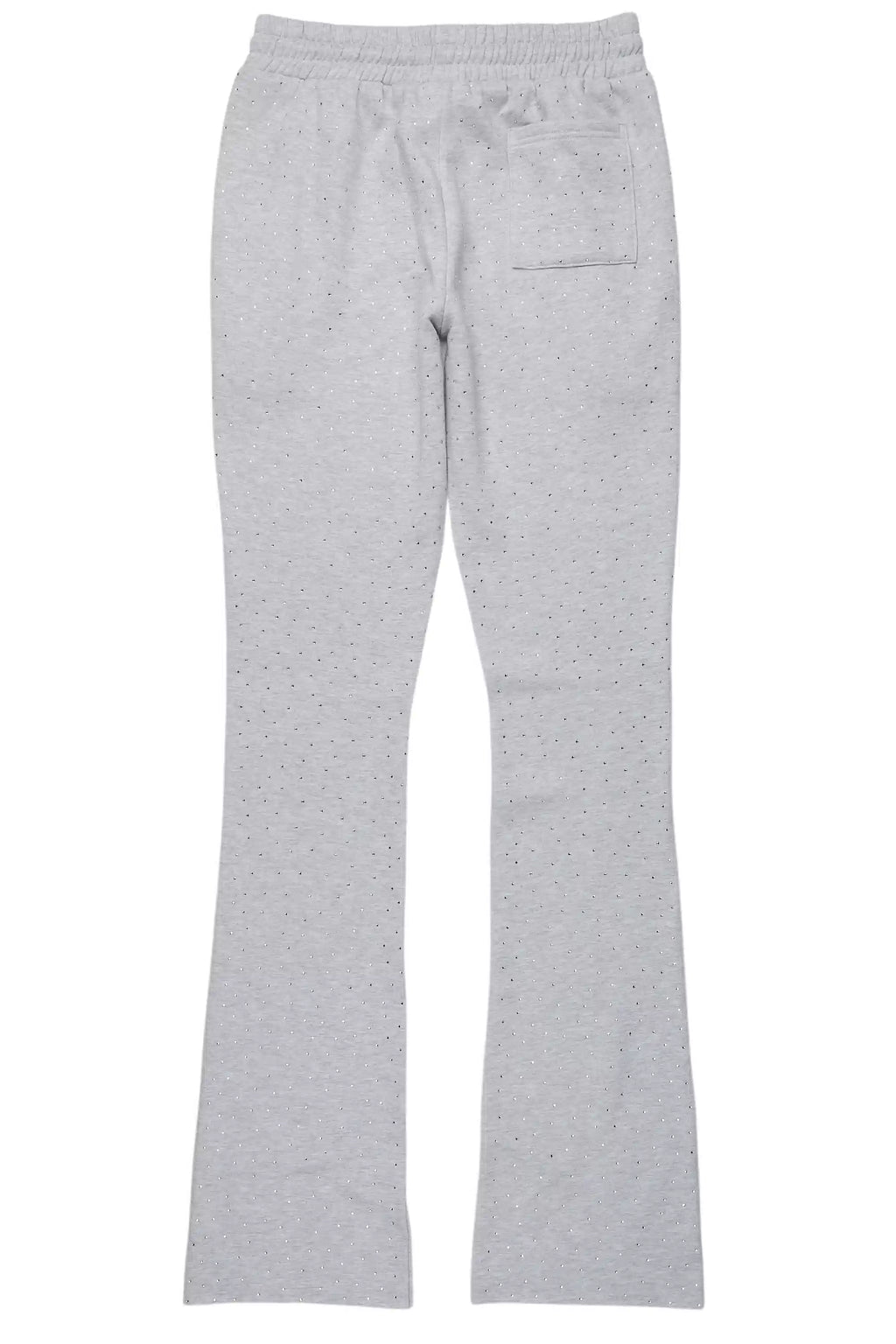 Alpine Rhinestone Heather Grey Stacked Flare Pant