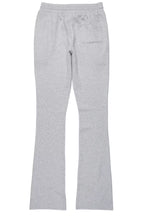 Alpine Rhinestone Heather Grey Stacked Flare Pant