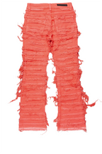 Girls Bliss Coral Stacked Flare Jean