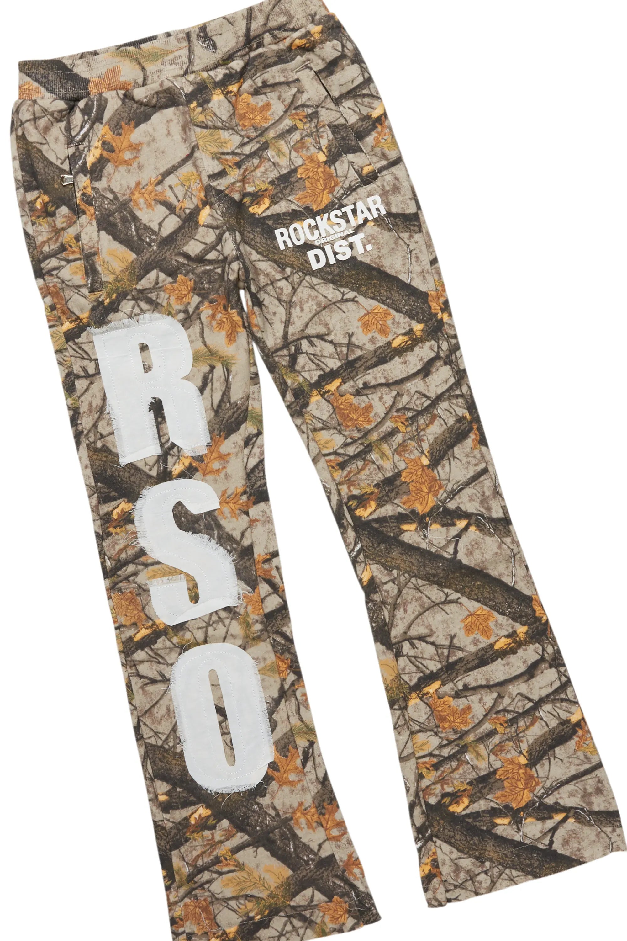 Boys All Eyes White/Camo T-Shirt/Stacked Flare Pant Set