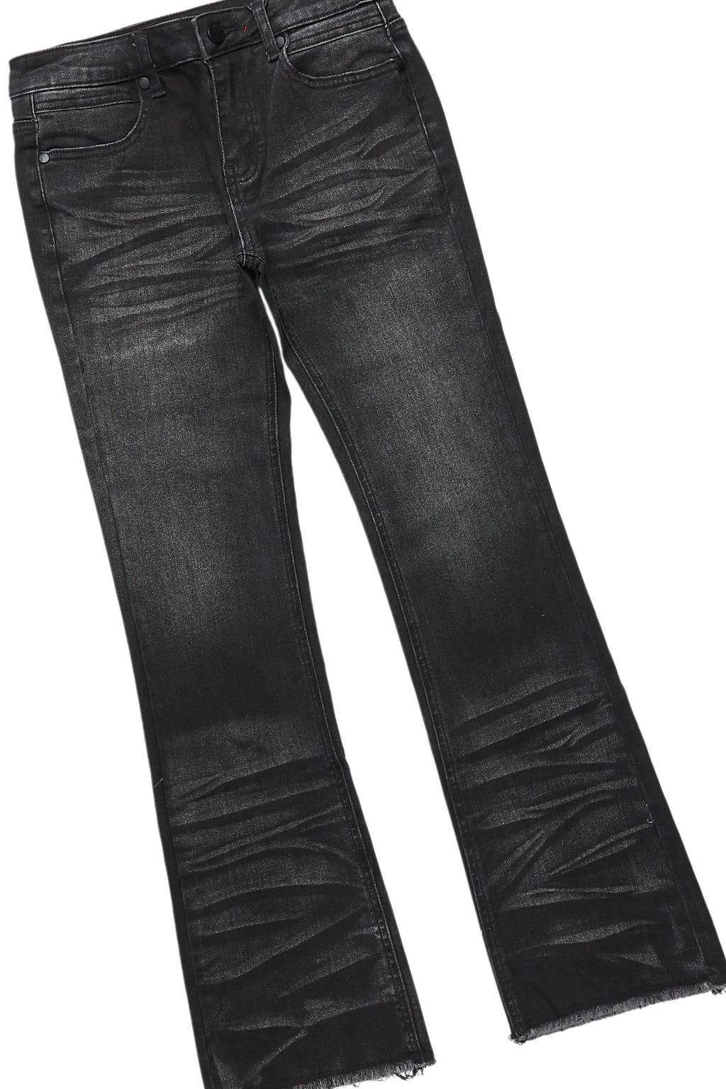 Boys Fields Black/Black Hoodie/Stacked Flare Jean Set