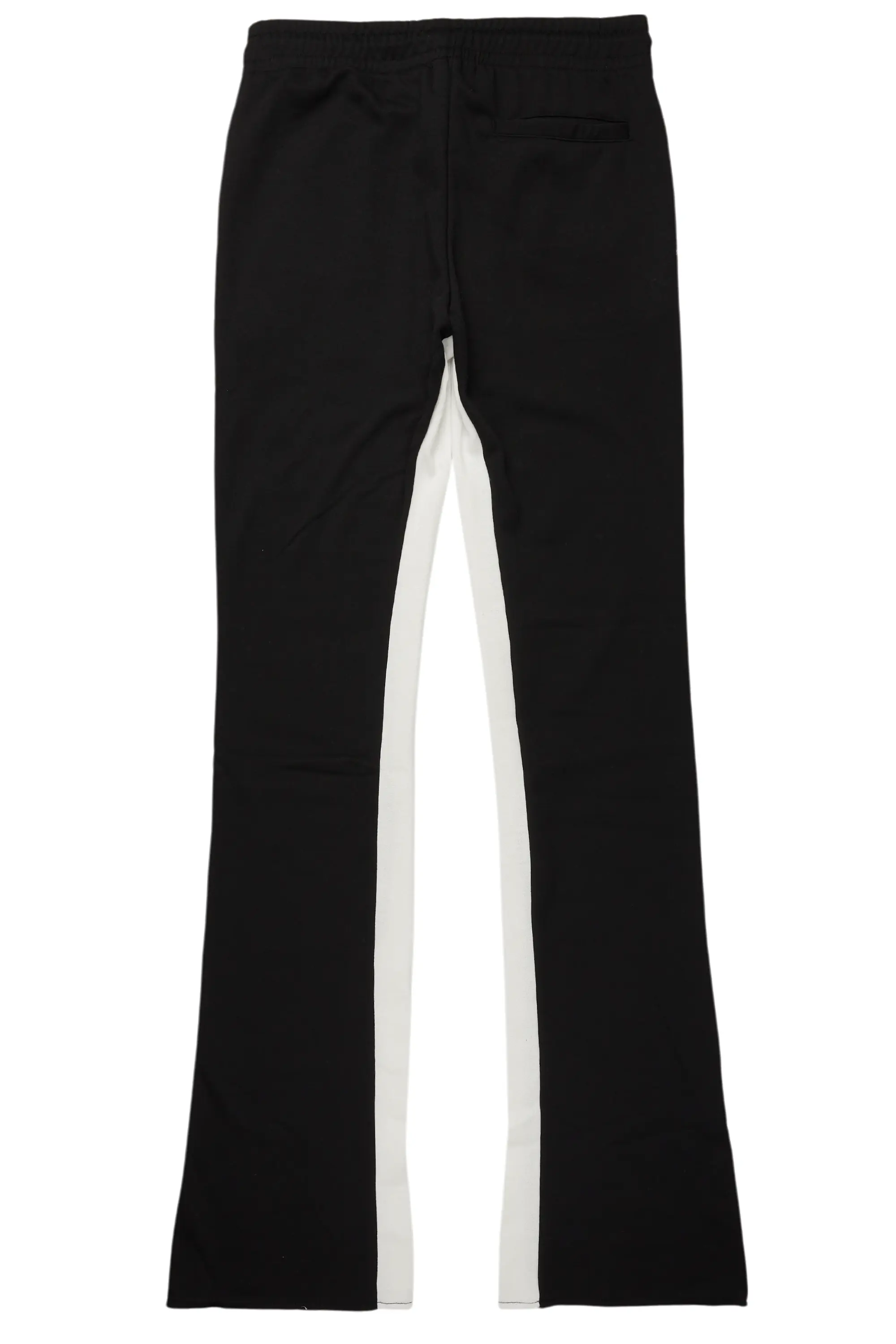 Uko Jet Black Stacked Baggy Track Pant