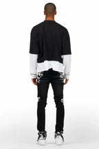 Kodak Black/White Painter Stacked Flare Jean